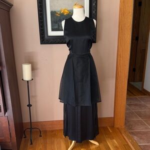 Vintage Morgane Le Fay 2 piece Black Sleeveless silk dress.  Small